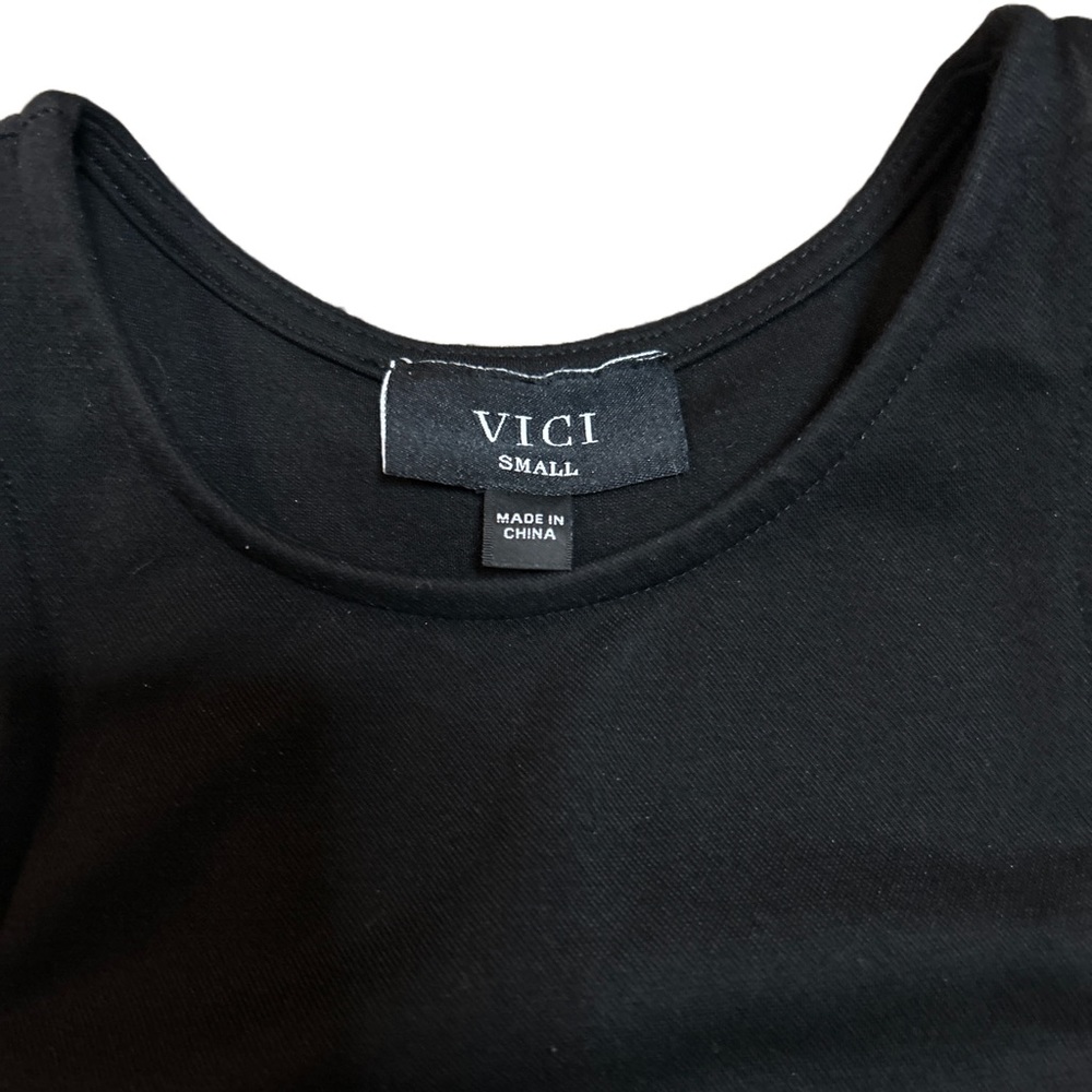 VICI Sleeveless Knit Black Bodycon Midi Dress - Picture 10 of 11